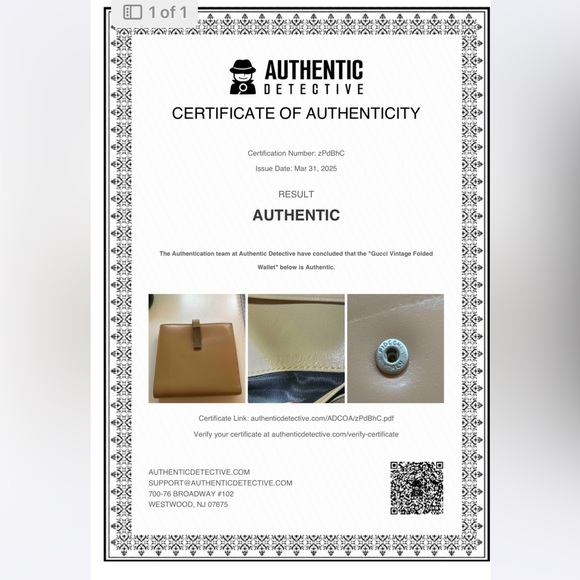 GUCCI leather wallet, beige with silver hardware. GUC with COA - Picture 13 of 13